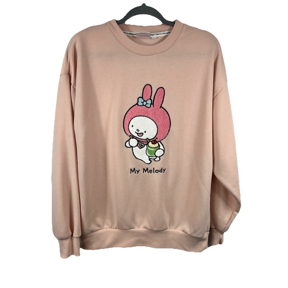 Rare Sanrio My Melody‎ Pink Pullover Nishimura Yuji Collab Chenille Embroidery M